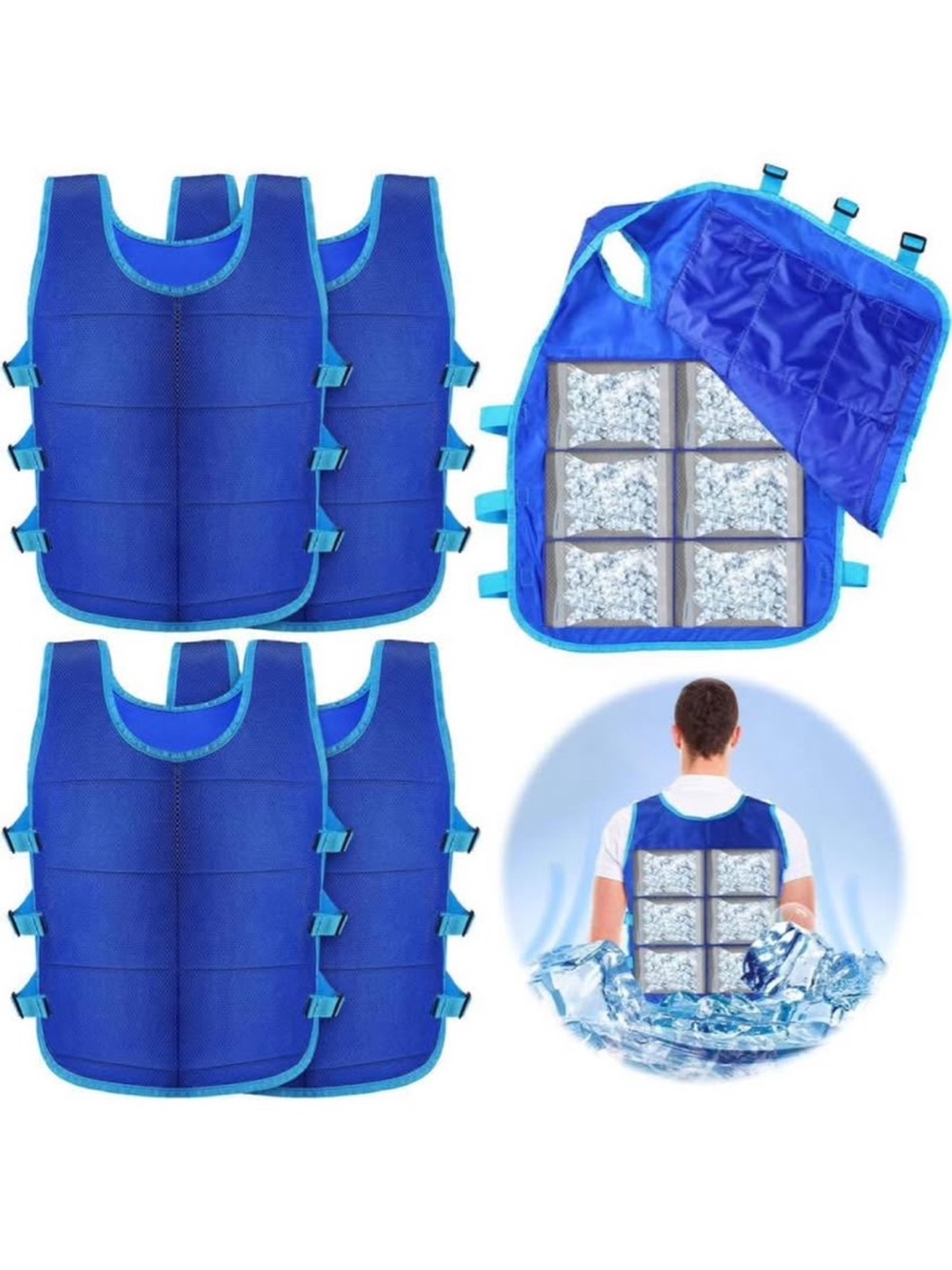 6 pcs cooling vest with 72 ice bag new